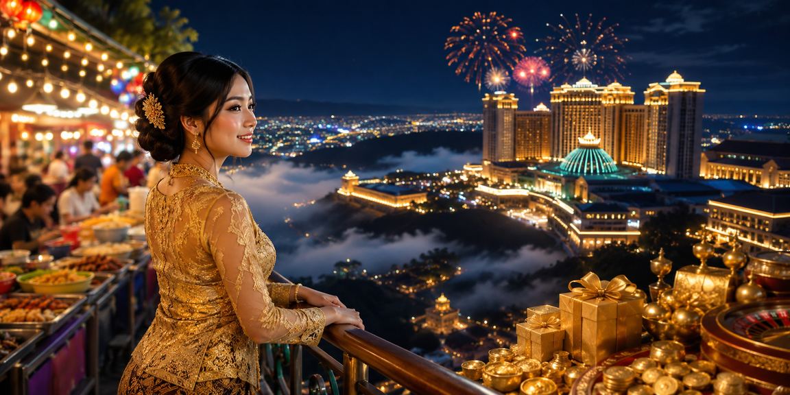 Suasana pertaruhan jackpot Genting Highlands gaya Melayu kebaya