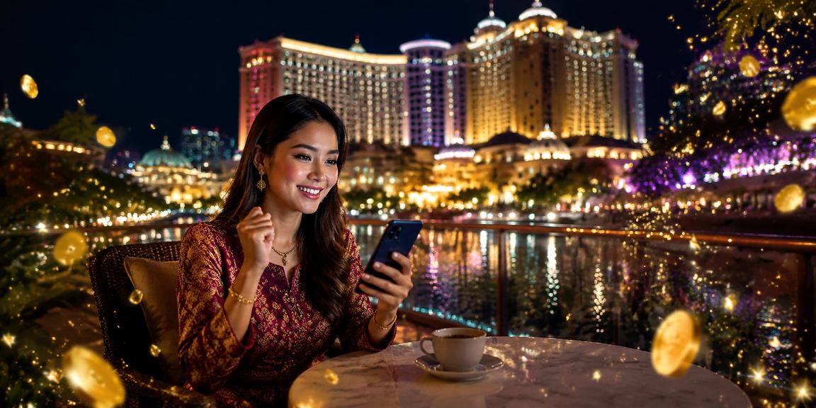 Pemain kasino mudah alih di Genting Highlands menikmati permainan meja dalam talian